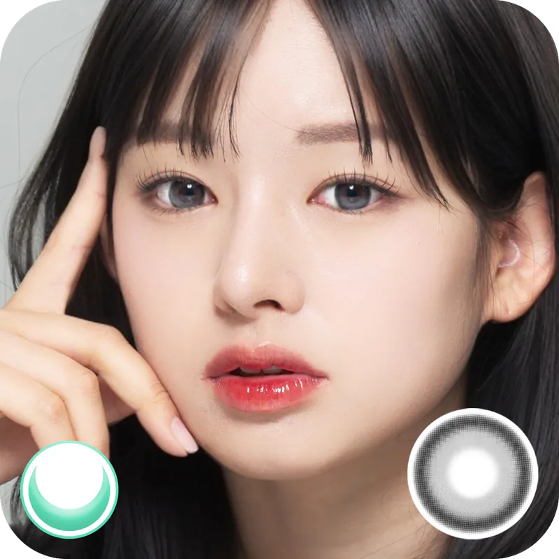 [13.8mm] Lenbling Big Pureble 1 Month Ash Gray｜Monthly Disposable Colored Contact Lens | 2pcs
