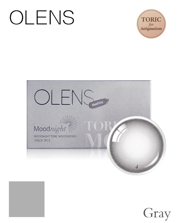 OLENS Mood Night Toric 1 Month Gray｜Monthly Disposable Astigmatism Colored Contact Lens | 1pcs