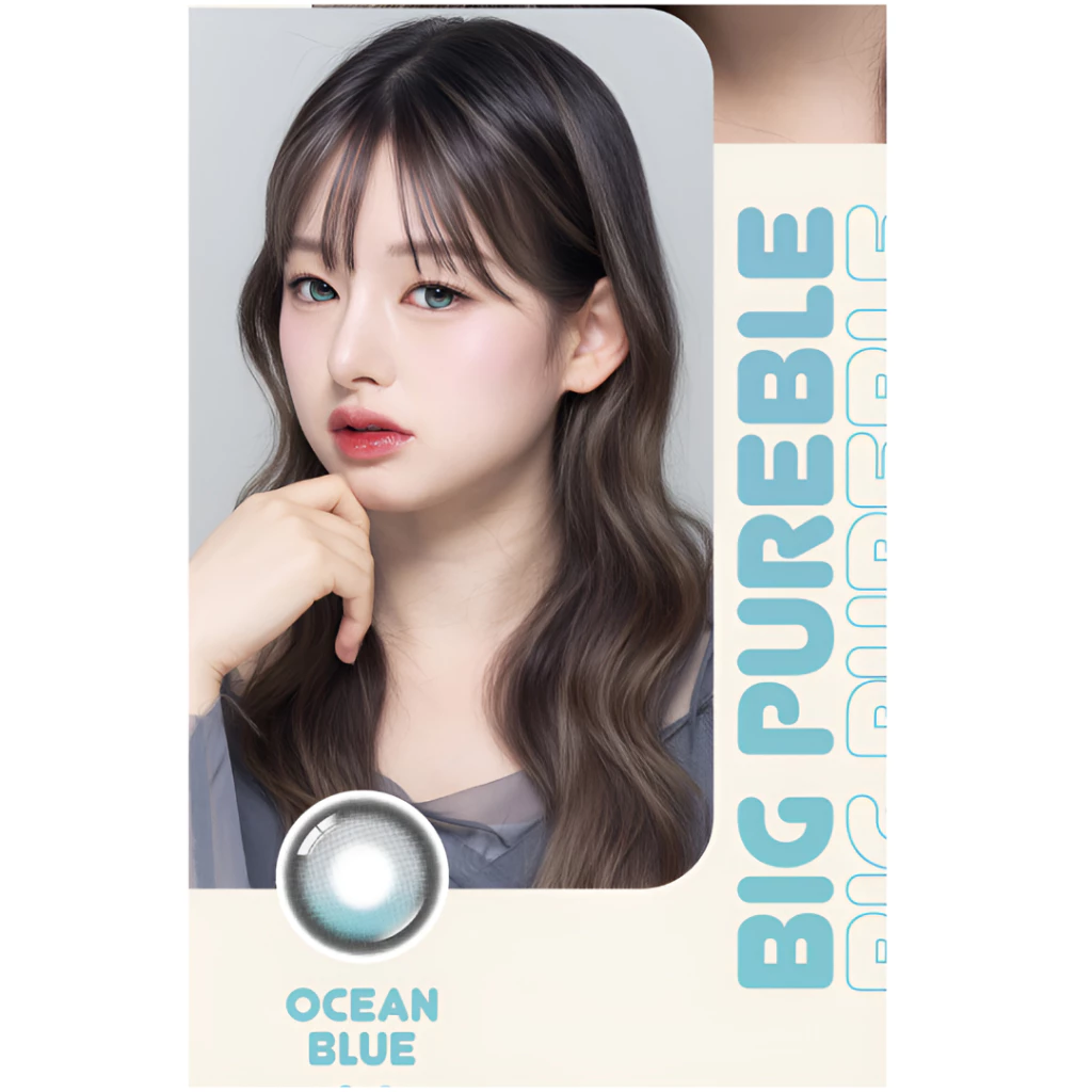 [13.8mm] Lenbling Big Pureble 1 Month Ocean Blue｜Monthly Disposable Colored Contact Lens | 2pcs