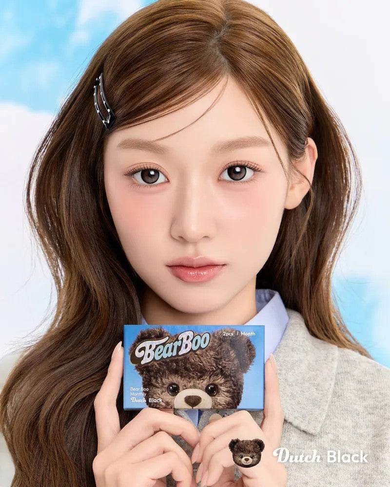 CHUU LENS Bear Boo 1 Month Dutch Black｜Monthly Disposable Colored Contact Lens | 2pcs