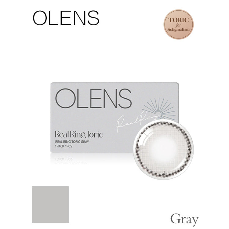 OLENS Real Ring Toric 1 Month Gray｜Monthly Disposable Astigmatism Colored Contact Lens | 1pcs