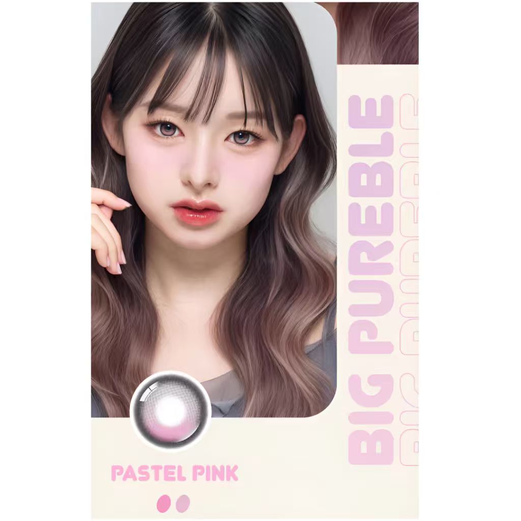[13.8mm] Lenbling Big Pureble 1 Month Pastel Pink｜Monthly Disposable Colored Contact Lens | 2pcs