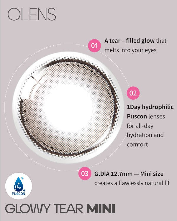 OLENS Glowy Tear Mini Gray 1Day 10P