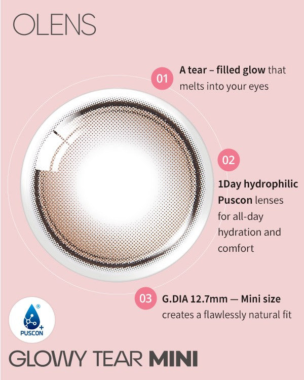 OLENS  Glowy Tear Mini Brown 1Day 10P